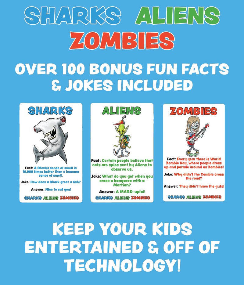 TheGag Sharks Aliens Zombies: Fun Card Game for Kids Played Like Rock Paper Scissors War for Family Game Night Gift Giving Stocking Stuffer - Image 2